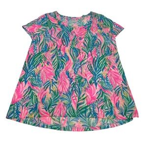 Lilly Pulitzer Scoop Neck Etta Top. Sea Turtle Soirée Size Large